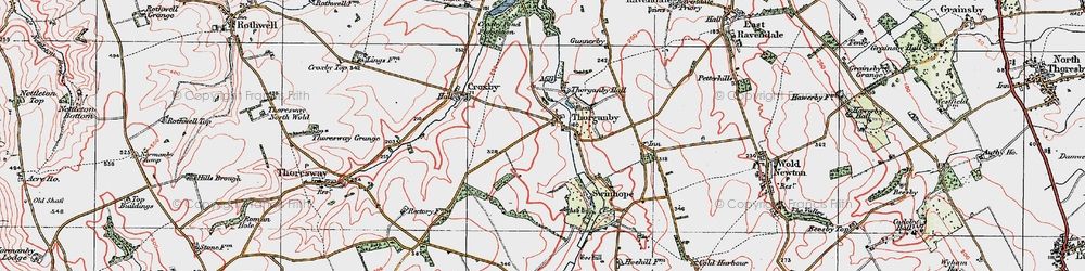 Old map of Thorganby in 1923