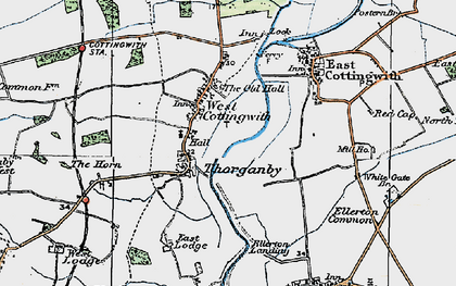Old map of Thorganby in 1924