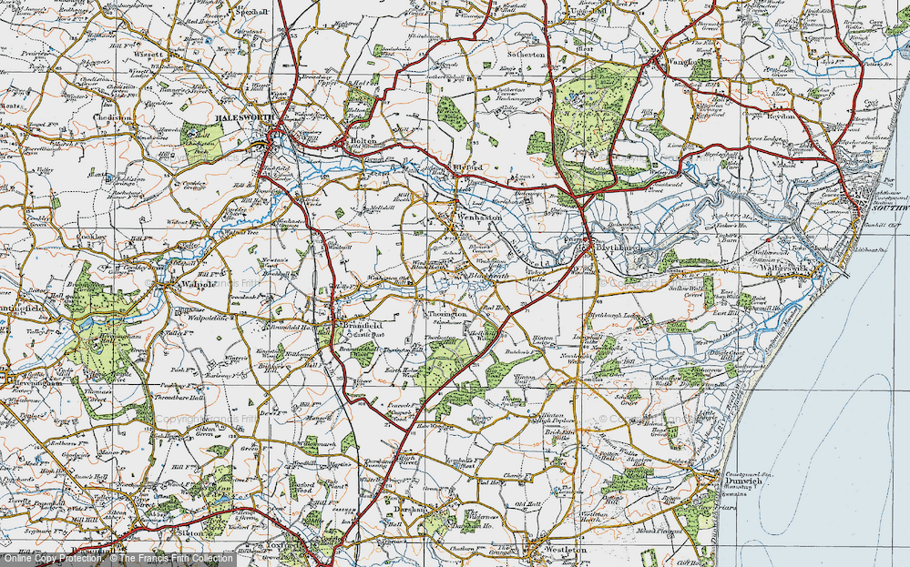 Old Map of Thorington, 1921 in 1921