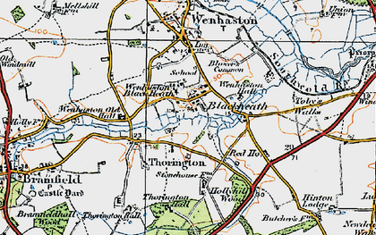 Old map of Thorington in 1921