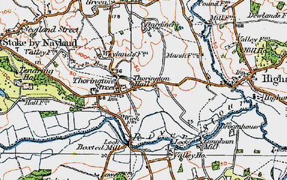 Old map of Thorington Street in 1921