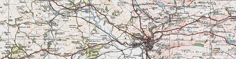 Old map of Thorlby in 1925
