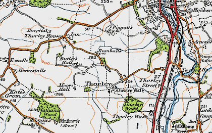 Old map of Thorley in 1919