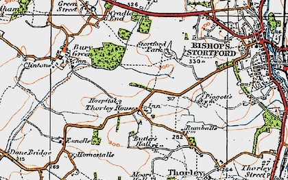 Old map of Bishops Park in 1919