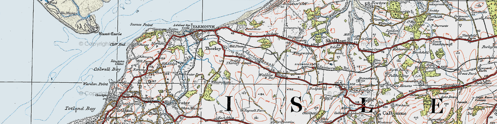 Old map of Thorley Street in 1919