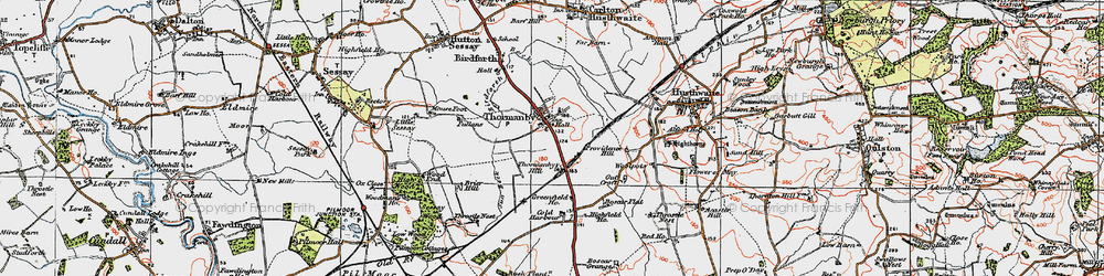 Old map of Wood End in 1925