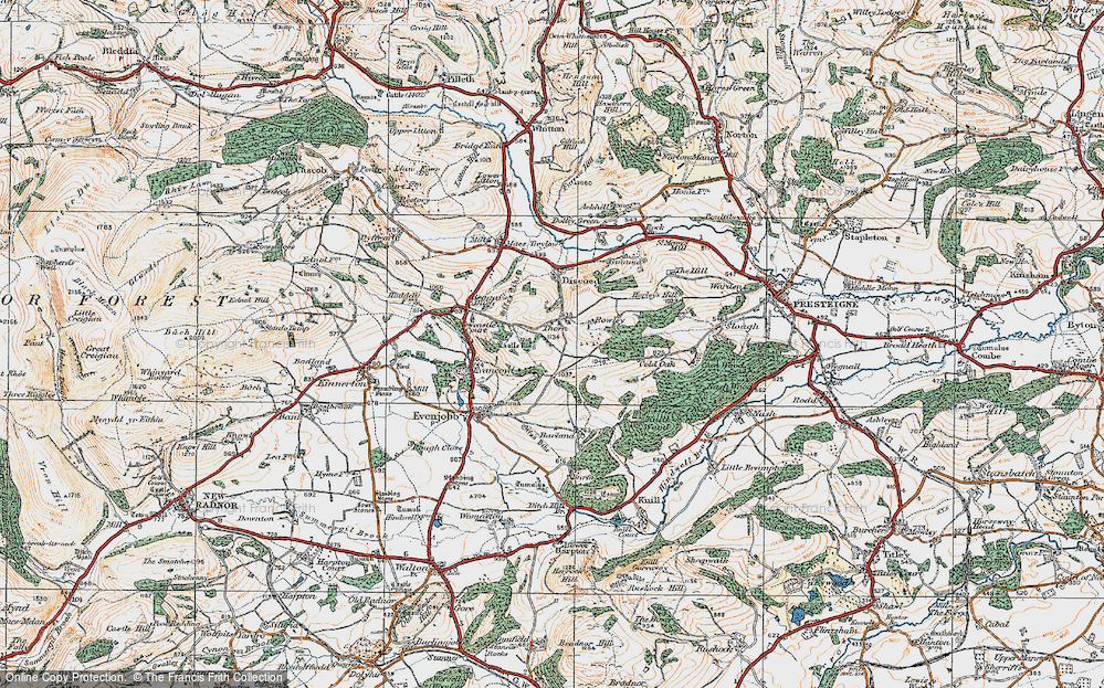 Old Map of Historic Map covering Evancoyd in 1920