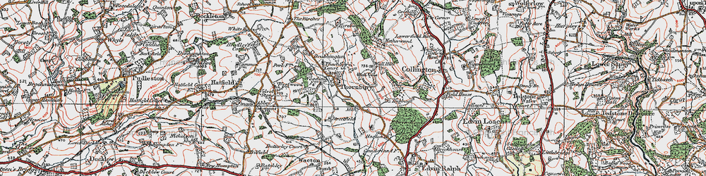 Old map of Thornbury in 1920