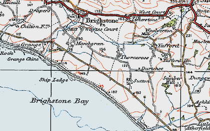 Old map of Thorncross in 1919