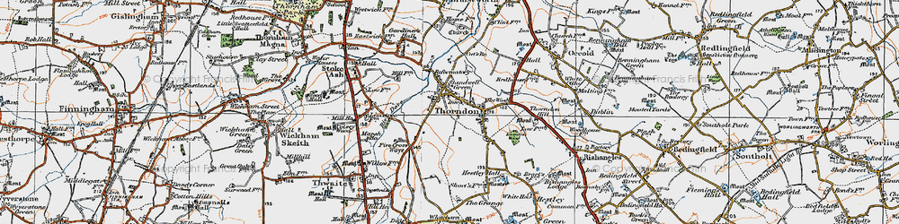 Old map of Thorndon in 1921
