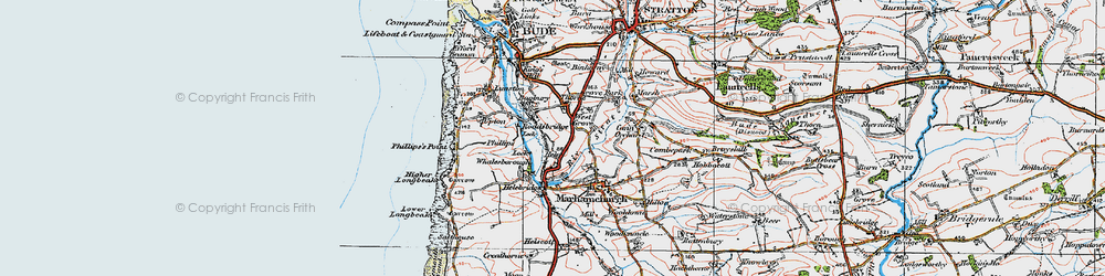 Old map of Thorne in 1919