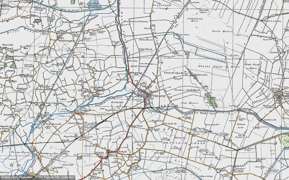 Old Map of Thorne, 1923 in 1923