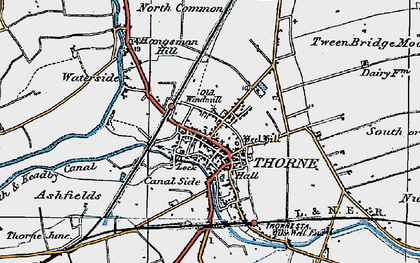 Old map of Thorne in 1923