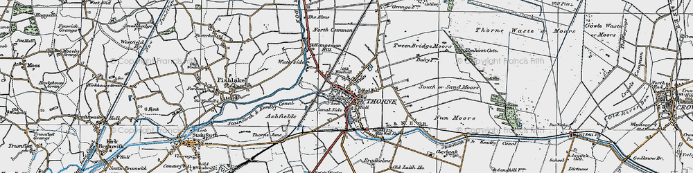 Old map of Thorne in 1923