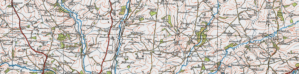 Old map of Thorne Moor in 1919