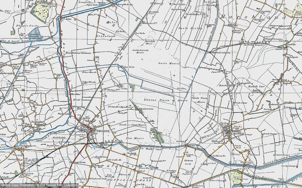 Old Map of Thorne Moors, 1924 in 1924