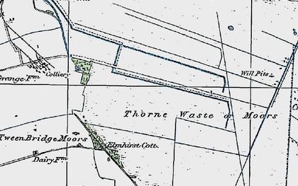 Old map of Thorne Moors in 1924
