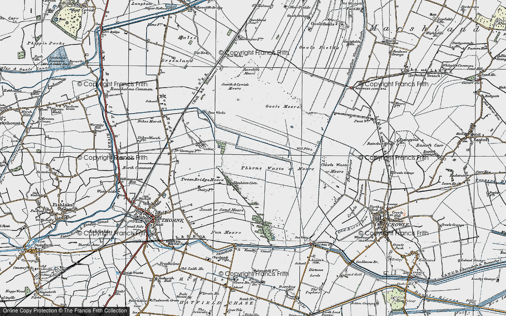 Old Map of Thorne Waste, 1924 in 1924