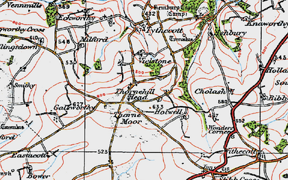 Old map of Thornehillhead in 1919