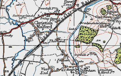 Old map of Thornend in 1919