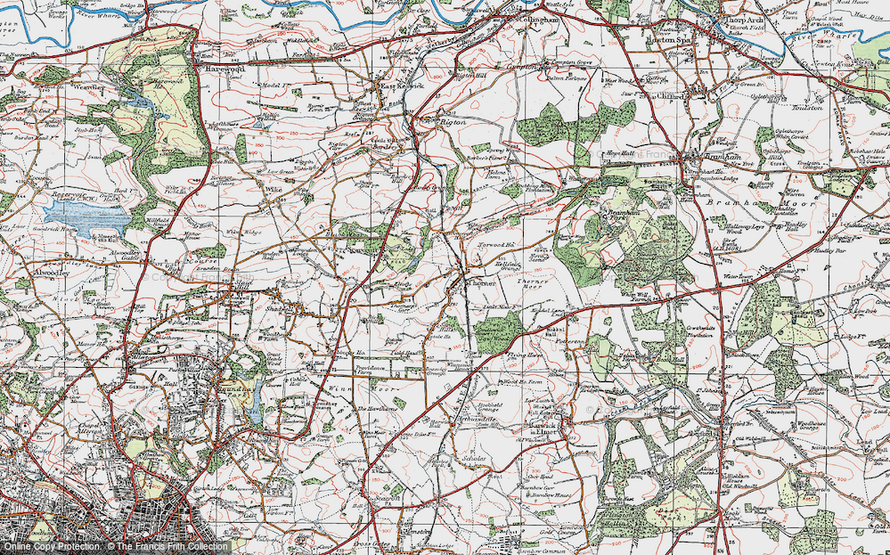 Old Map of Thorner, 1925 in 1925