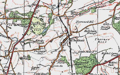 Old map of Thorner in 1925