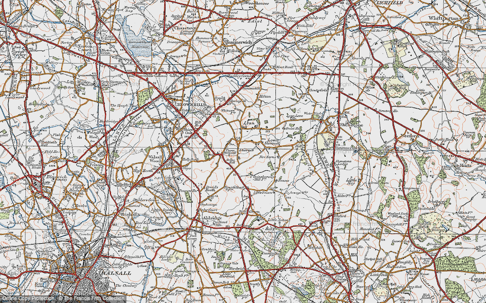 Old Map of Thornes, 1921 in 1921