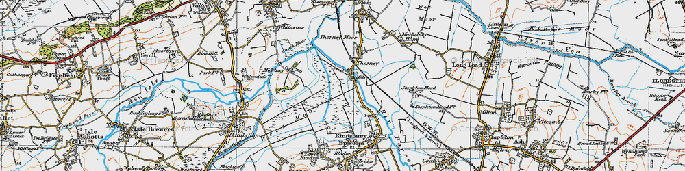 Old map of Thorney in 1919