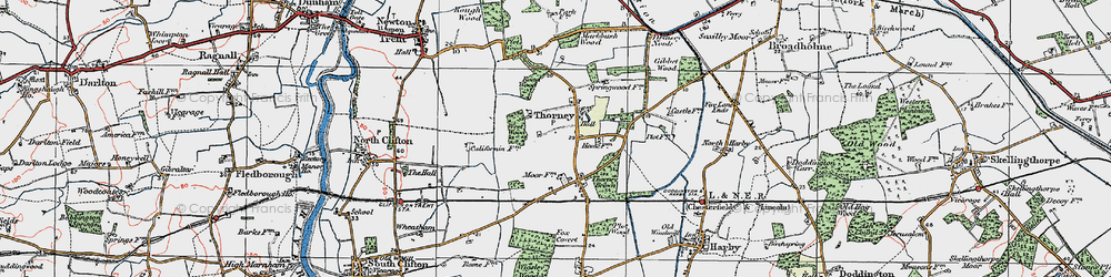 Old map of Thorney in 1923