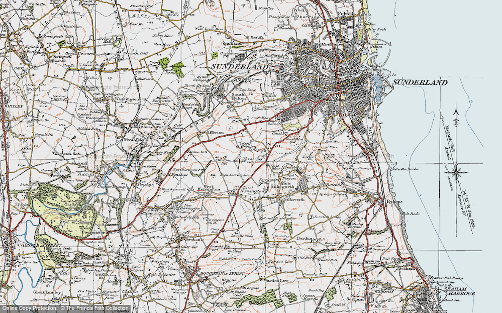Old Map of Thorney Close, 1925 in 1925