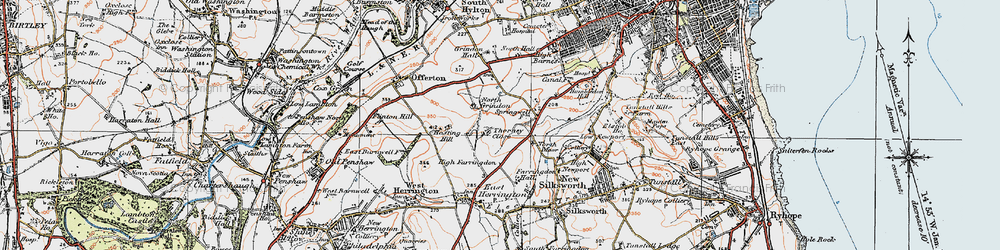 Old map of Thorney Close in 1925