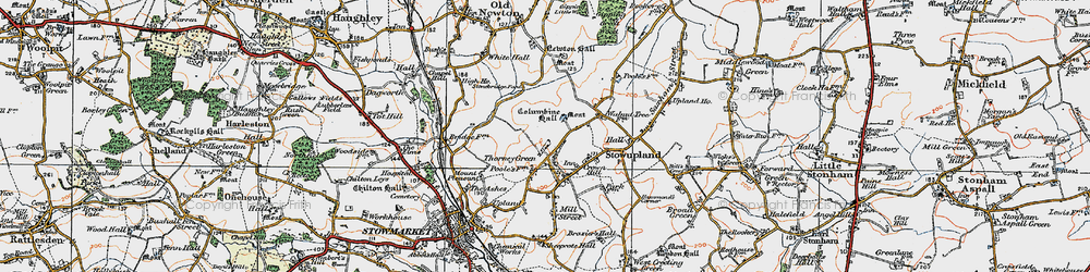 Old map of Thorney Green in 1921