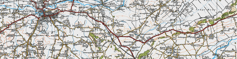 Old map of Ash Cross in 1919