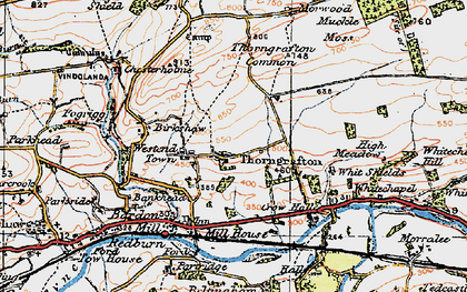 Old map of Thorngrafton in 1925