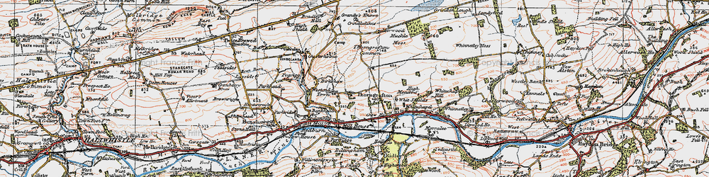 Old map of Thorngrafton in 1925