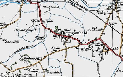 Old map of Thorngumbald in 1924