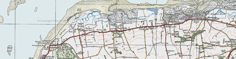 Old map of Thornham in 1921