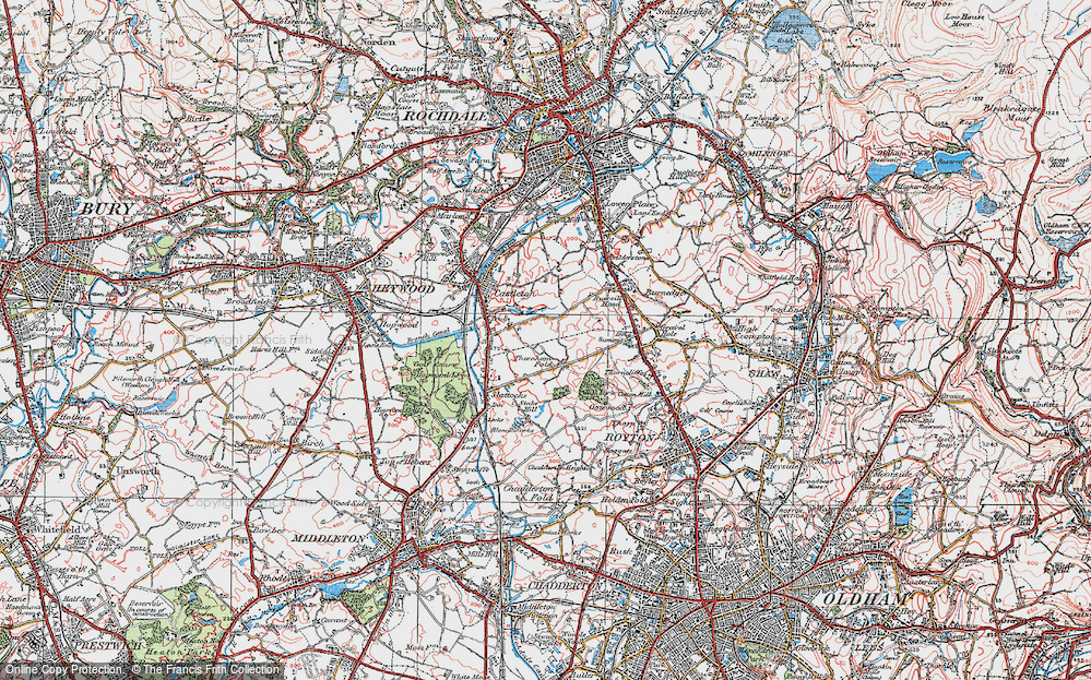 Old Map of Thornham Fold, 1924 in 1924