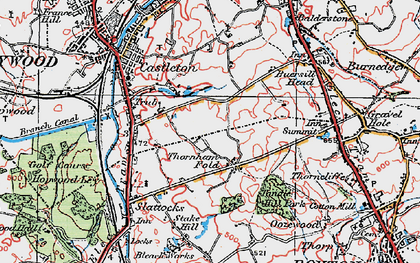 Old map of Thornham Fold in 1924