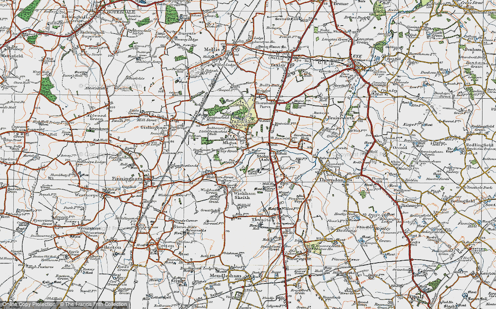 Old Map of Thornham Magna, 1920 in 1920