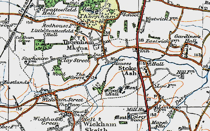 Old map of Thornham Magna in 1920