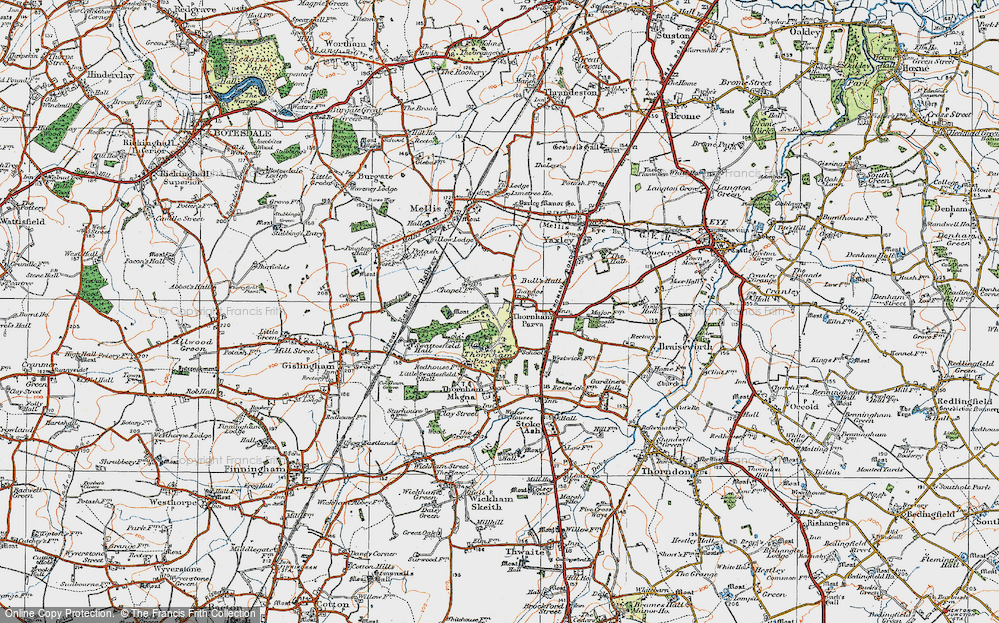 Old Map of Thornham Parva, 1920 in 1920