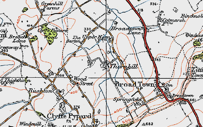 Old map of Thornhill in 1919