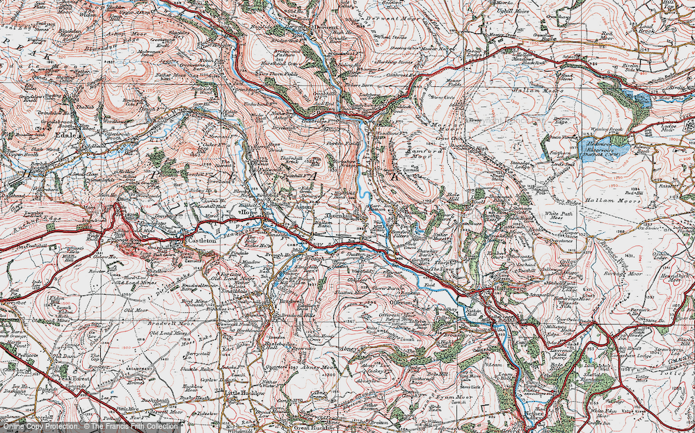 Old Map of Historic Map covering Yorkshire Br in 1923