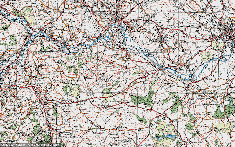 Old Map of Thornhill Edge, 1925 in 1925