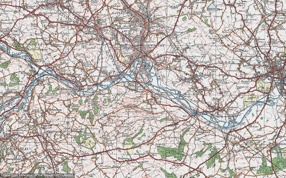 Old Map of Thornhill Lees, 1925 in 1925