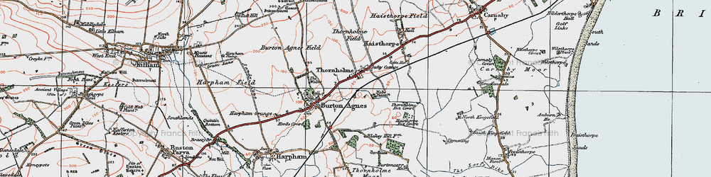 Old map of Thornholme in 1924