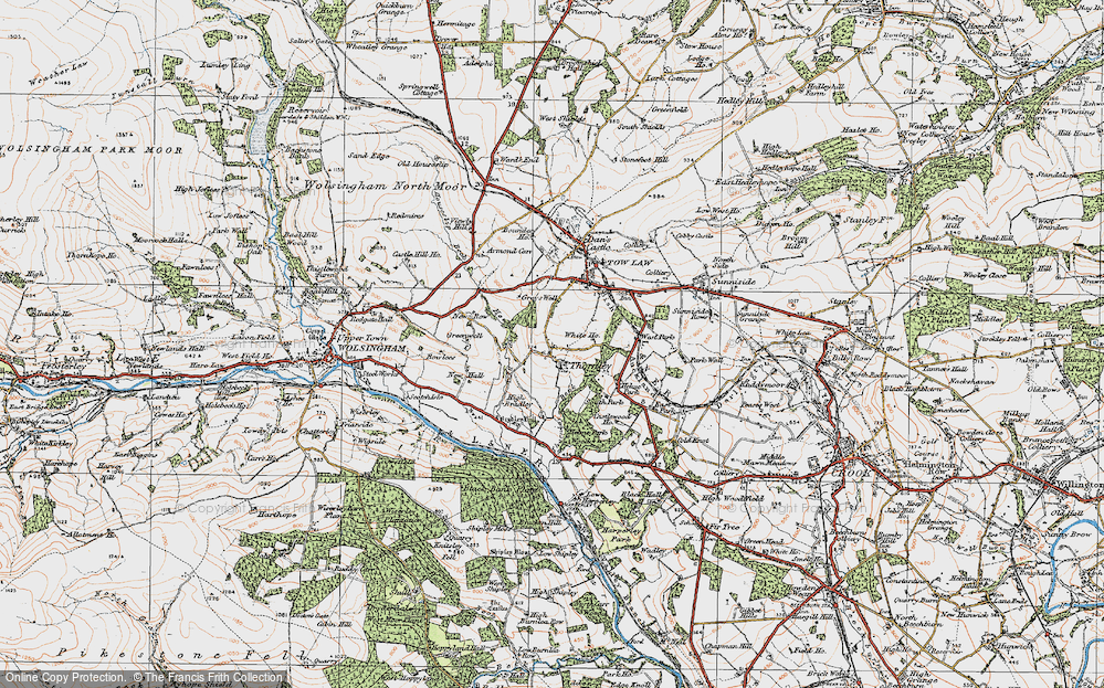 Old Map of Historic Map covering Bradley in 1925