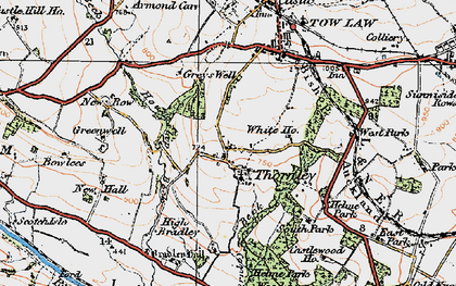 Old map of Thornley in 1925