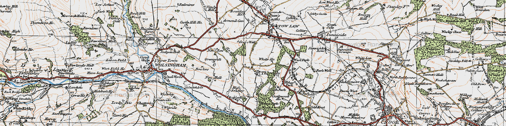 Old map of Thornley in 1925